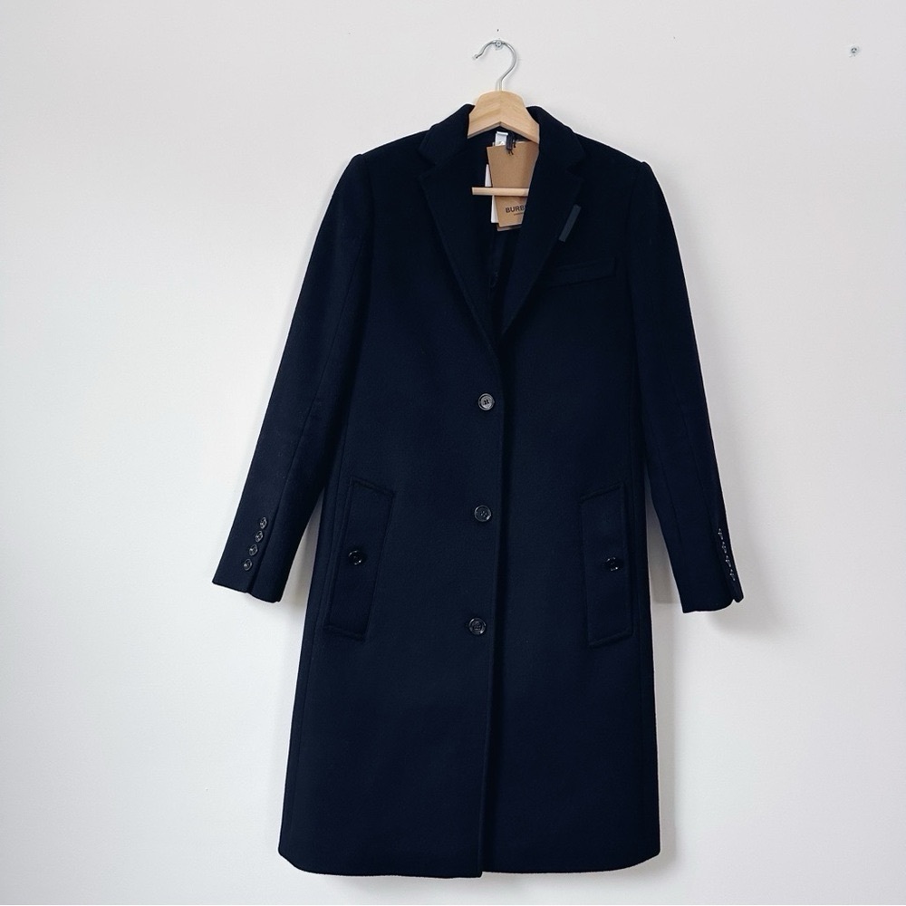 NWT Women’s Burberry Bramley Wool & Cashmere Car Coat Women's Blazer Coat Black - Picture 8 of 14